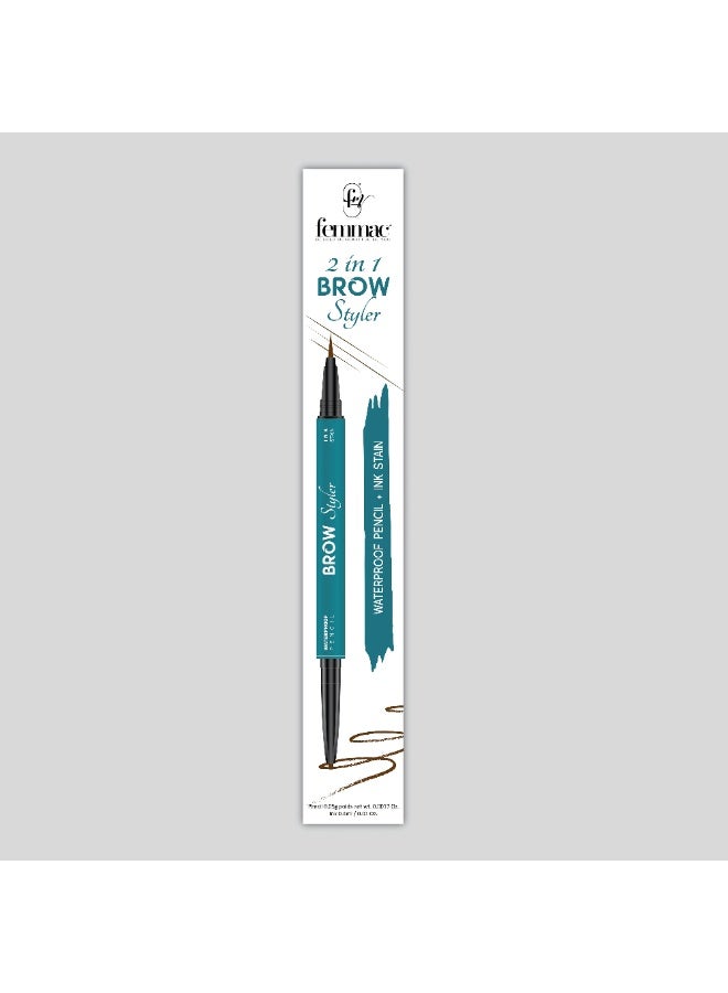 FEMMAC 2-in-1 Brow Styler – Waterproof Brow Pencil + Ink Stain Pen | Long-Lasting, Smudge-Resistant, Dual-Ended Eyebrow Definer for Natural Hair-Like Strokes - Image 5